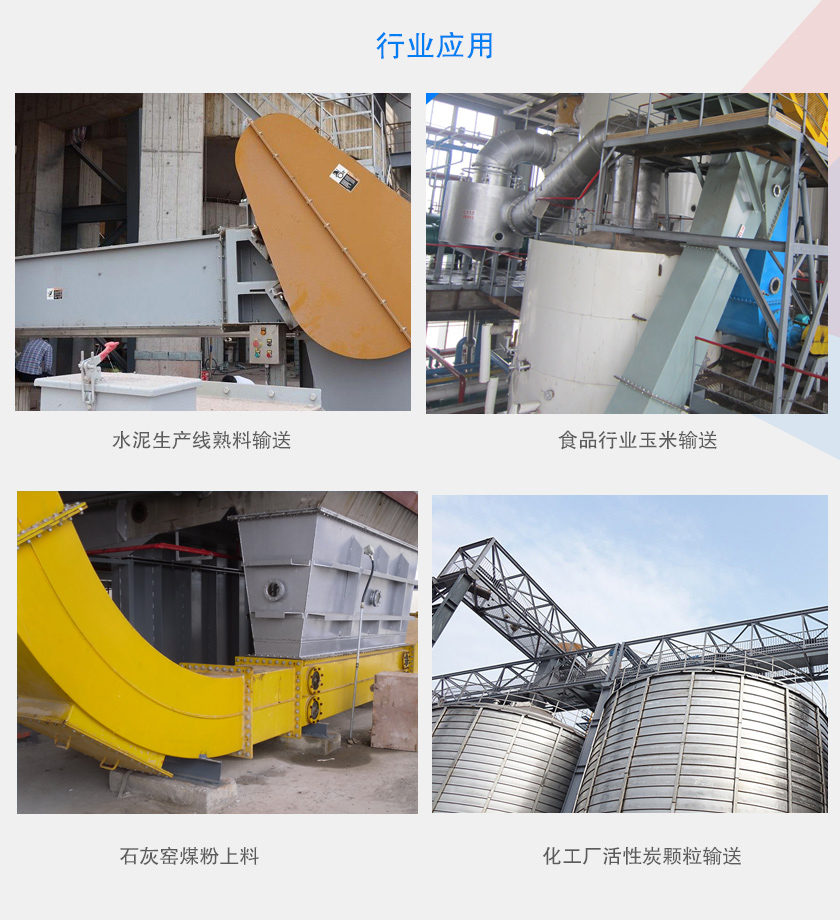 可以水平、傾斜或垂直布置，主要用于水泥、食品、化工、煤炭等行業(yè)